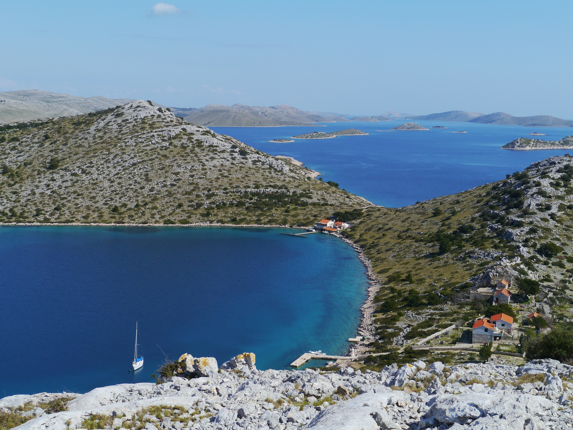 Levrnaka sandy bay, Kornati National Park — one of the finest anchorages in the Kornati archipelago
