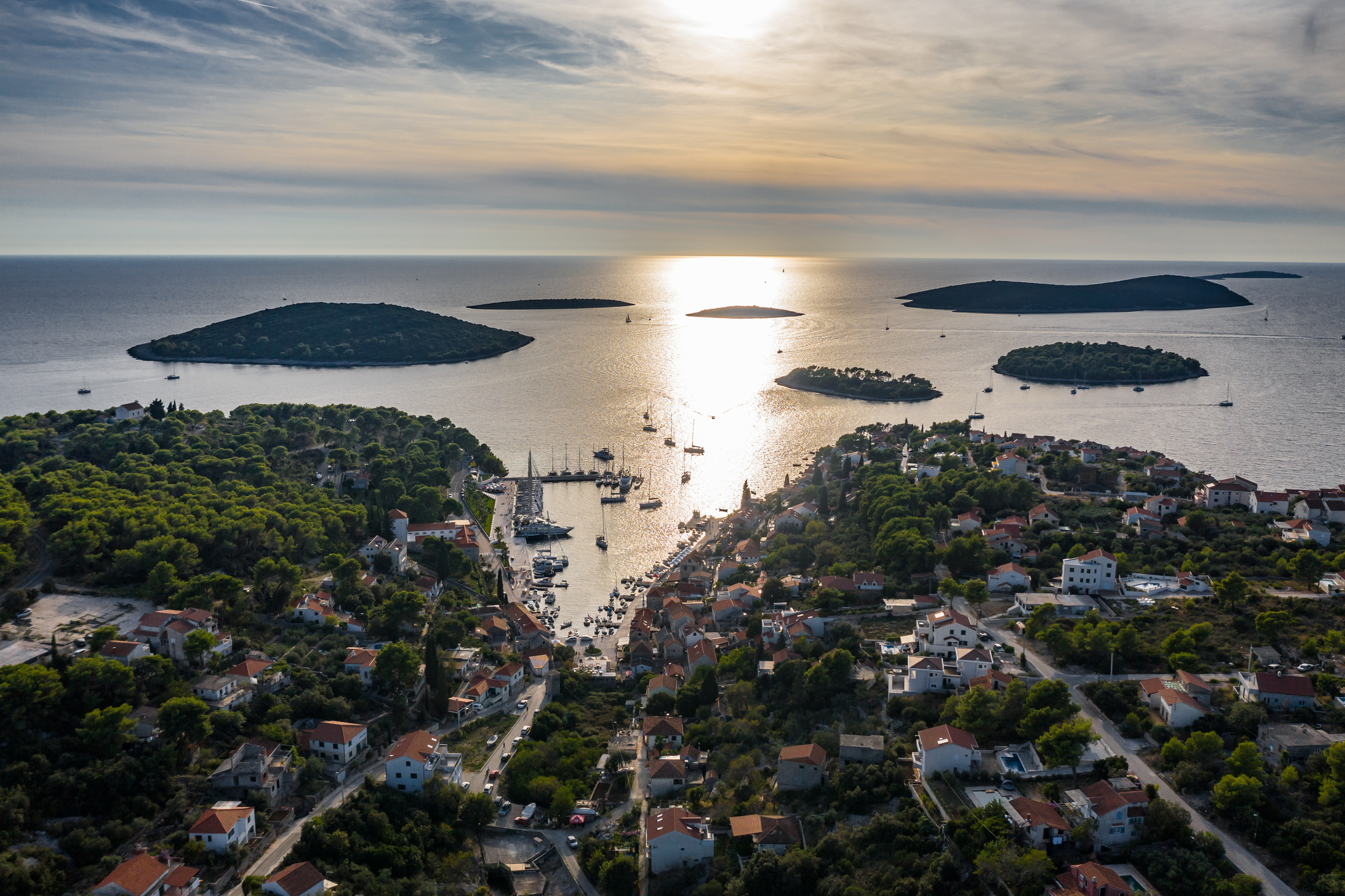 Maslinica harbour, Šolta — first night on the Coastal Gems & Pakleni Nights route from Marina Kaštela